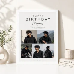Brother Birthday Photo Frame Minimal white 4
