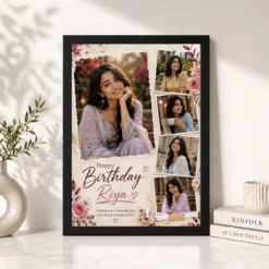 Custom Birthday Gift Photo Frame black 4