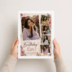 Custom Birthday Gift Photo Frame white 3