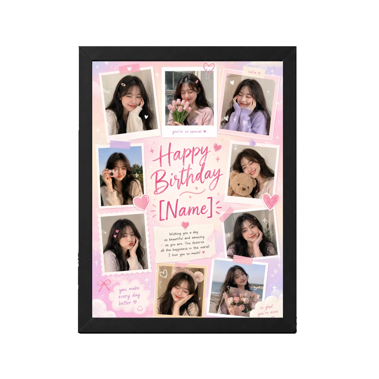 Girlfriend Birthday Photo Frame Cute Pastel Aesthetic | Personalized Birthday Gift Frame 1 Girlfriend Birthday Photo Frame Cute Pastel Aesthetic | Personalized Birthday Gift Frame