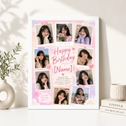 Girlfriend Birthday Photo Frame cute pastel aesthetic white 4