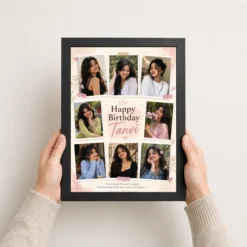Girlfriend Birthday Photo Frame light pastel theme black 3
