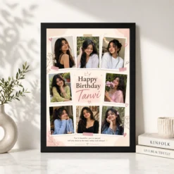 Girlfriend Birthday Photo Frame light pastel theme black 4