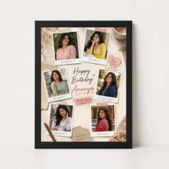 Girlfriend Birthday Photo Frame Polaroid Style | Personalized Birthday Gift Frame