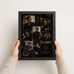 Happy Birthday Husband Photo Frame black 3