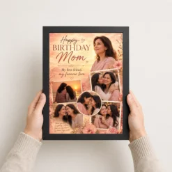 Happy Birthday Mom Photo Frame black 3