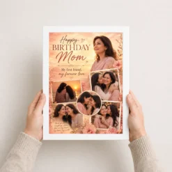 Happy Birthday Mom Photo Frame white 3