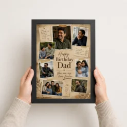 Happy Birthday Papa Photo Frame black 3