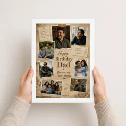 Happy Birthday Papa Photo Frame white 3