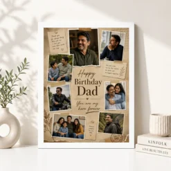 Happy Birthday Papa Photo Frame white 4