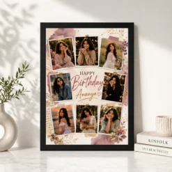 Happy Birthday Photo Frame with Custom Name | Personalized Birthday Gift Frame 11 Happy Birthday Photo Frame with Custom Name black 4