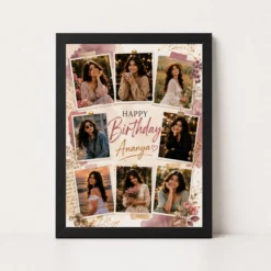 Happy Birthday Photo Frame with Custom Name | Personalized Birthday Gift Frame