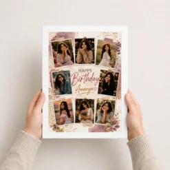 Happy Birthday Photo Frame with Custom Name | Personalized Birthday Gift Frame 14 Happy Birthday Photo Frame with Custom Name white 3