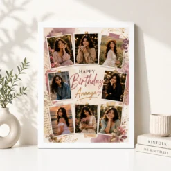 Happy Birthday Photo Frame with Custom Name | Personalized Birthday Gift Frame 15 Happy Birthday Photo Frame with Custom Name white 4