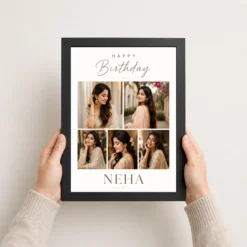 Happy Birthday Wife Photo Frame black 3