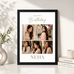 Happy Birthday Wife Photo Frame black 4