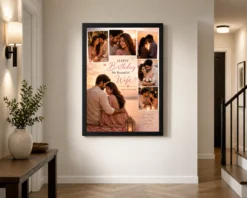 Alternative view of Happy Birthday Wife Photo Frame Couple Theme | Personalized Birthday Gift Frame