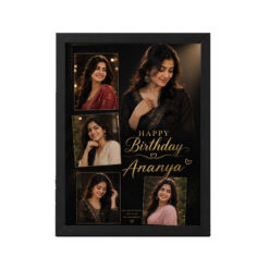 Happy Birthday Wife Photo Frame Elegant Theme | Personalized Birthday Gift Frame