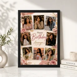 Personalized Birthday Photo Frame with Name Photo black 4