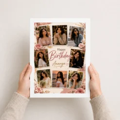 Personalized Birthday Photo Frame with Name Photo white 3