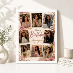 Personalized Birthday Photo Frame with Name Photo white 4