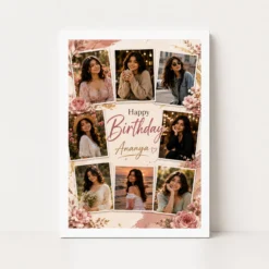 Personalized Birthday Photo Frame with Name Photo white main