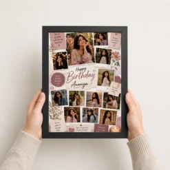 Personalized Birthday Photo Frame with Name black 3