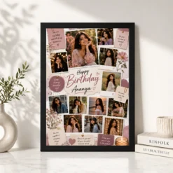 Personalized Birthday Photo Frame with Name black 4
