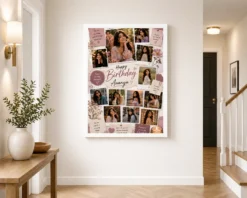 Personalized Birthday Photo Frame with Name white 2