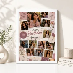 Personalized Birthday Photo Frame with Name white 4