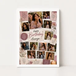 Personalized Birthday Photo Frame with Name white main
