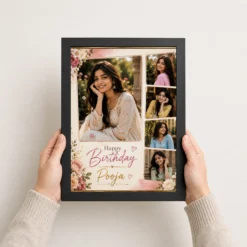 Personalized Birthday Table Photo Frame black 3