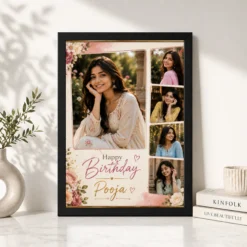 Personalized Birthday Table Photo Frame black 4