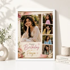 Personalized Birthday Table Photo Frame white 4
