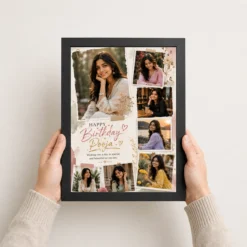 Personalized Birthday Table Photo Frame with 6 Photos | Personalized Birthday Gift Frame 10 Personalized Birthday Table Photo Frame with 6 photos black 3