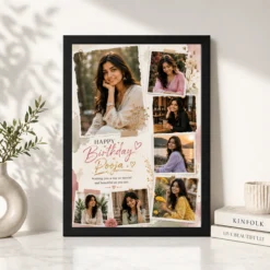 Personalized Birthday Table Photo Frame with 6 Photos | Personalized Birthday Gift Frame 11 Personalized Birthday Table Photo Frame with 6 photos black 4