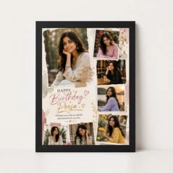 Personalized Birthday Table Photo Frame with 6 Photos | Personalized Birthday Gift Frame