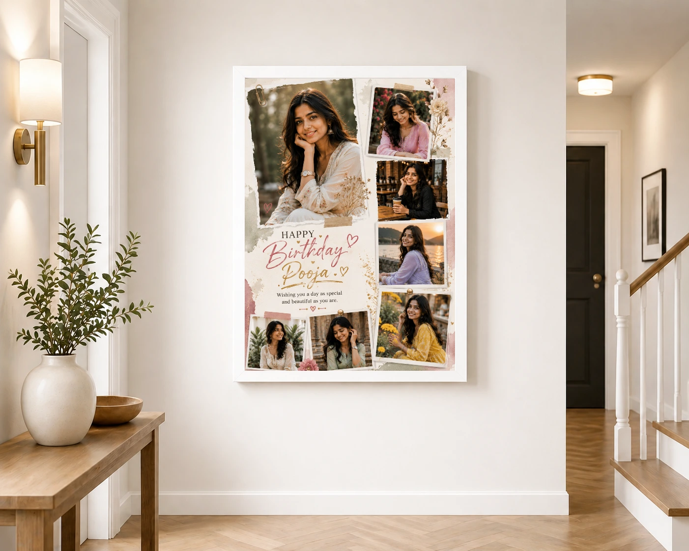 Personalized Birthday Table Photo Frame with 6 Photos | Personalized Birthday Gift Frame 6 Personalized Birthday Table Photo Frame with 6 Photos | Personalized Birthday Gift Frame - Image 6