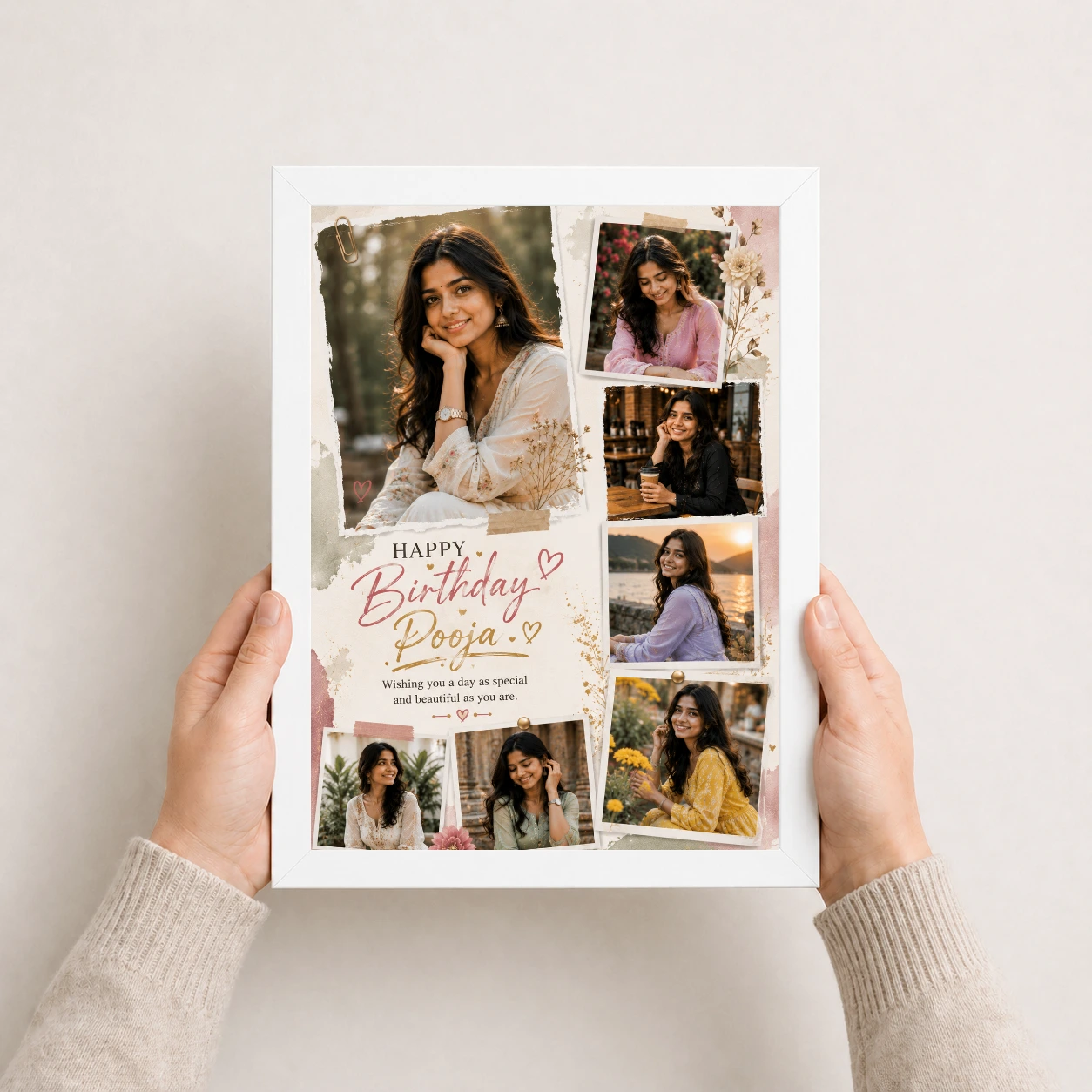 Personalized Birthday Table Photo Frame with 6 Photos | Personalized Birthday Gift Frame 7 Personalized Birthday Table Photo Frame with 6 Photos | Personalized Birthday Gift Frame - Image 7