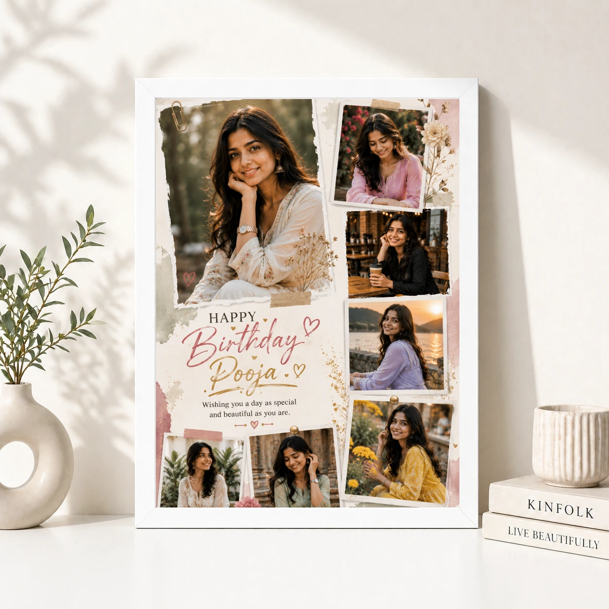 Personalized Birthday Table Photo Frame with 6 Photos | Personalized Birthday Gift Frame 8 Personalized Birthday Table Photo Frame with 6 Photos | Personalized Birthday Gift Frame - Image 8