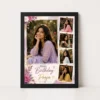 Personalized Birthday Table Photo Frame with big photo black main