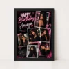 Personalized Girlfriend Birthday Photo Frame black theme black main