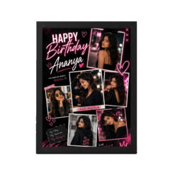 Personalized Girlfriend Birthday Photo Frame Black Theme | Personalized Birthday Gift Frame