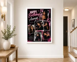 Personalized Girlfriend Birthday Photo Frame black theme white 2