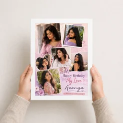 Romantic Birthday Photo Frame for Girlfriend pastel romantic white 3