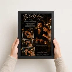 Romantic Photo Frame for Husband Birthday black 3