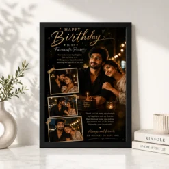 Romantic Photo Frame for Husband Birthday black 4