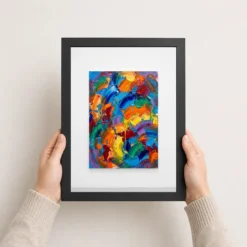 Abstract Bold Colorful Brushstrokes Vibrant Acrylic Modern Art Photo Frame 15 abstract bold colorful brushstrokes vibrant acrylic modern art 01 black 3