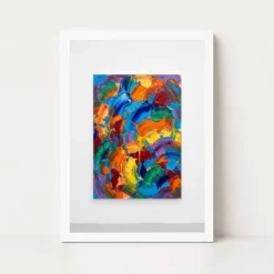 Abstract Bold Colorful Brushstrokes Vibrant Acrylic Modern Art Photo Frame 10 abstract bold colorful brushstrokes vibrant acrylic modern art 01 white main