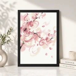 Alternative view of Abstract Cherry Blossom Pink White Japanese Inspired Art Photo Frame